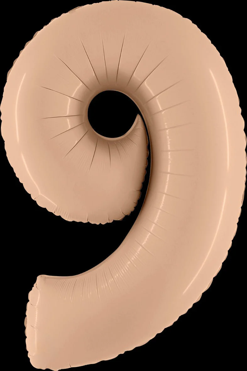 40" (34" Inflated) Number "9" Satin Nude Foil Balloons