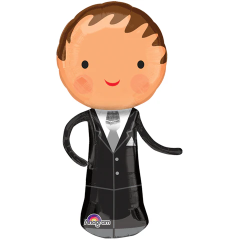 40" SuperShape Handsome Groom Balloon Packaged