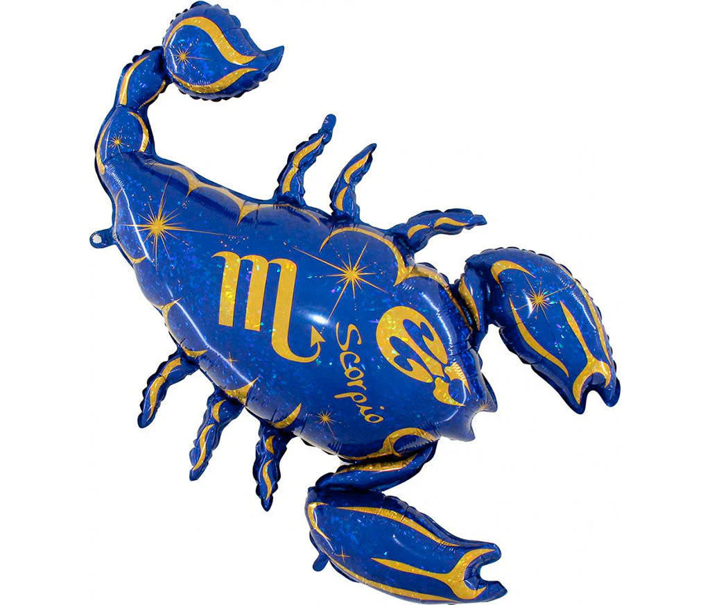 40" (34" Inflated) Zodiac Sign Scorpio Blue Foil Balloon