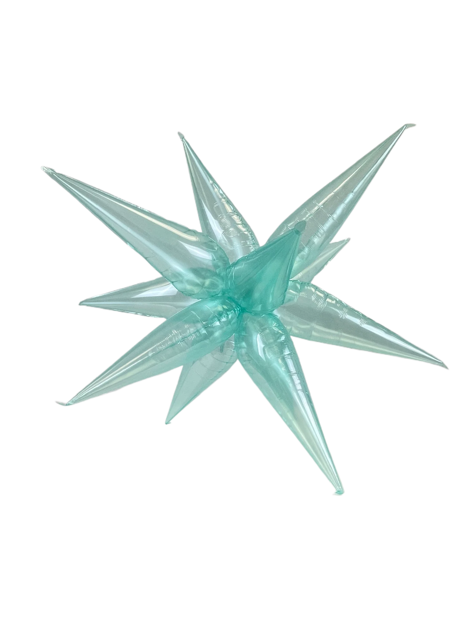 40" Airfill Decor Only Aqua Green Semi Transparent Crystal Starburst  (12 Piece Kit) Balloon - Image 2