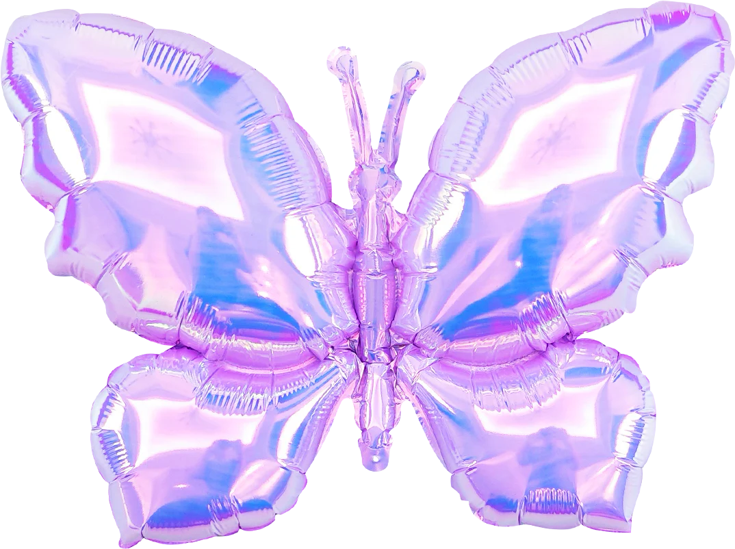 40" Airfill Only Iridescent Purple Butterfly Balloon