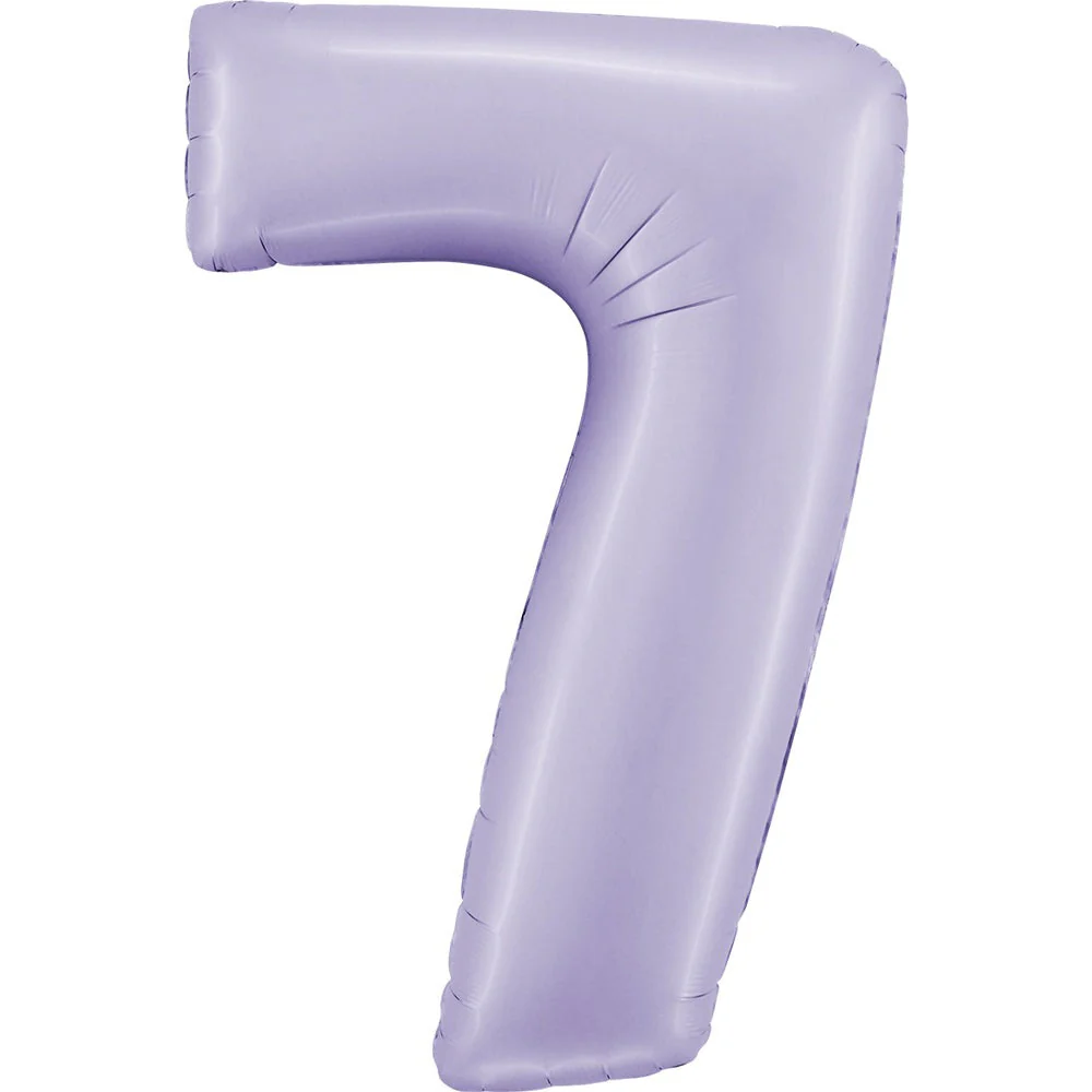40" (34" Inflated) Number 7 Satin Lilac Foil Balloon