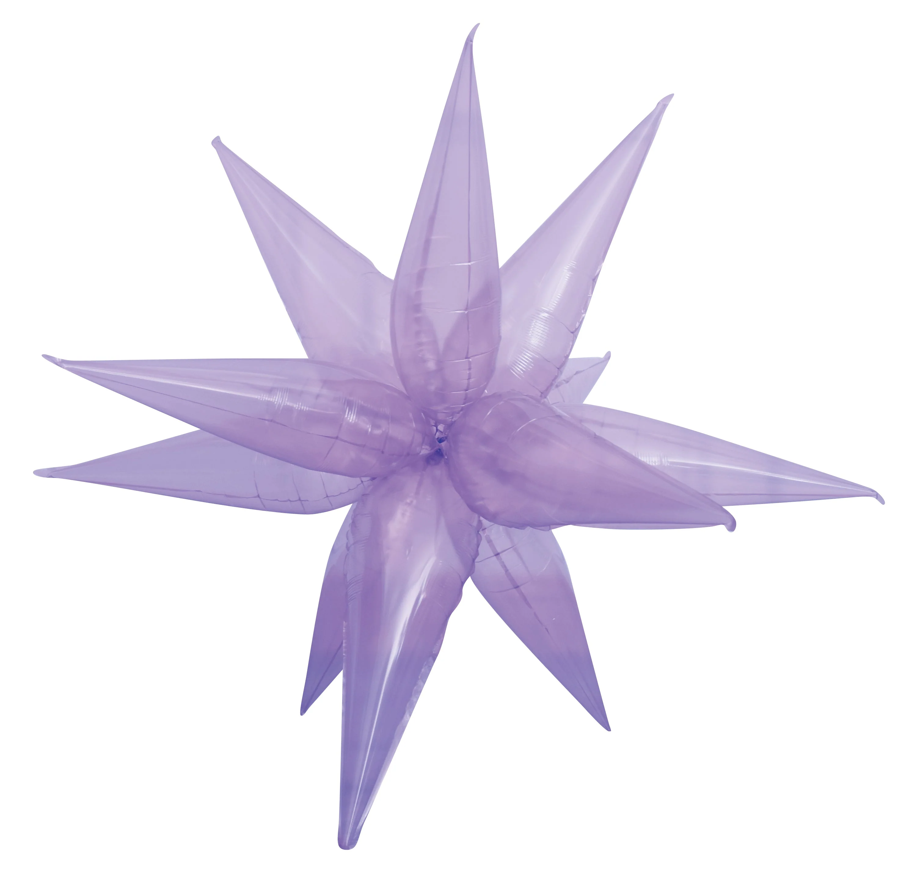 40" Airfill Decor Only Purple Semi Transparent Crystal Starburst Balloon (12 piece kit)