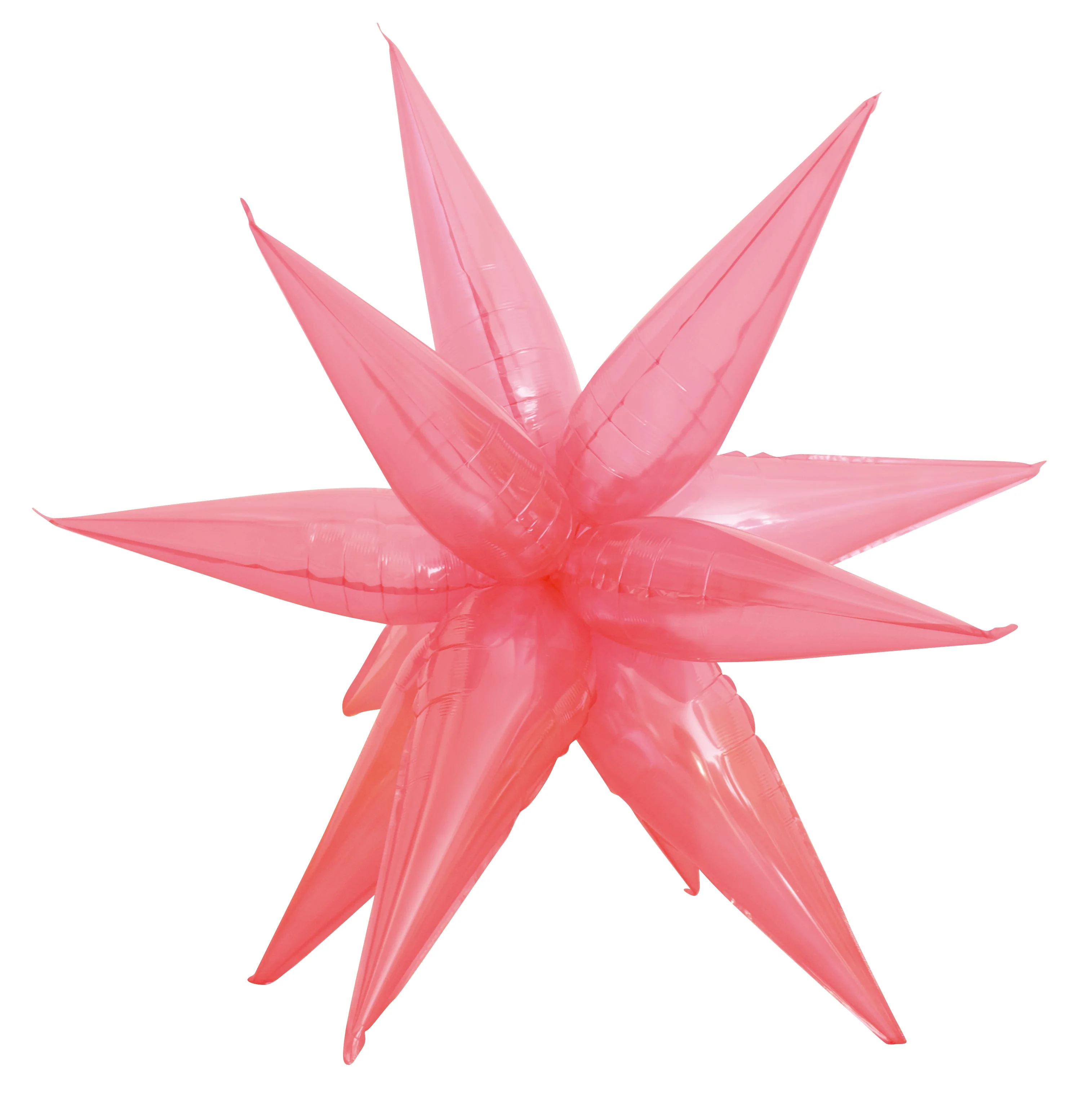 40" Airfill Decor Only Red Semi Transparent Crystal Starburst (12 Piece Kit) Balloon