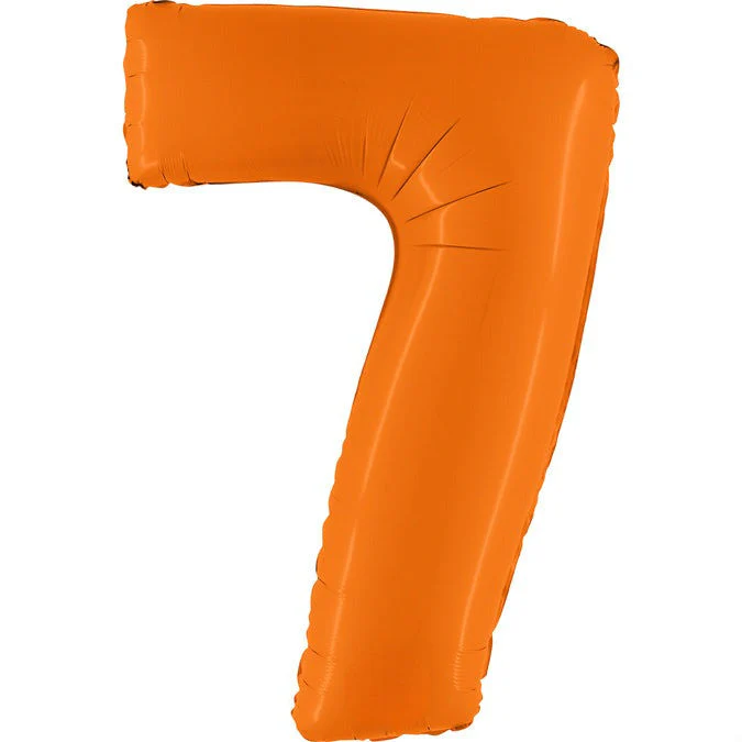 40" (34" Inflated) Number 7 Matte Orange Foil Balloon