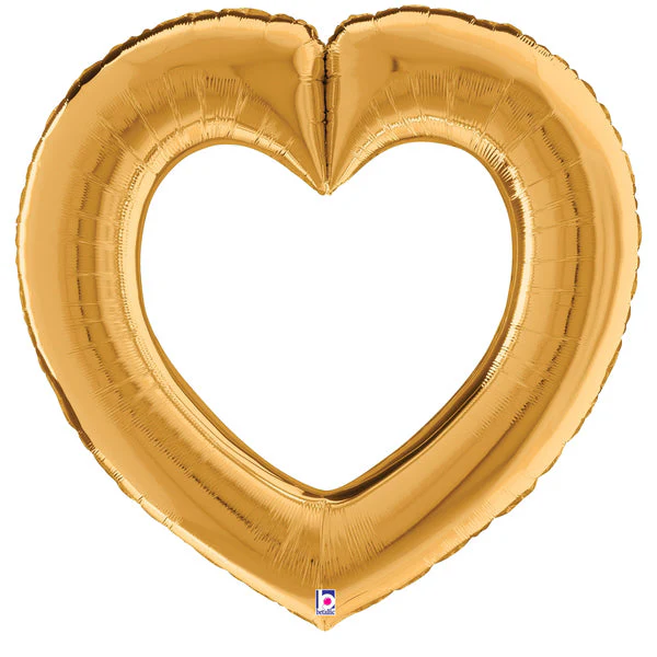 41" Linking Heart Gold Foil Balloon