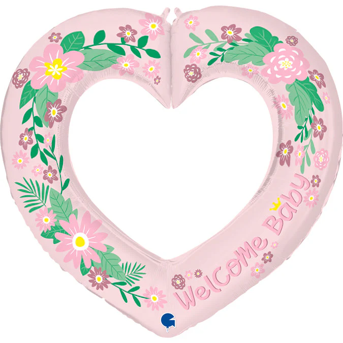 41" Linky Heart Baby Girl Foil Balloon