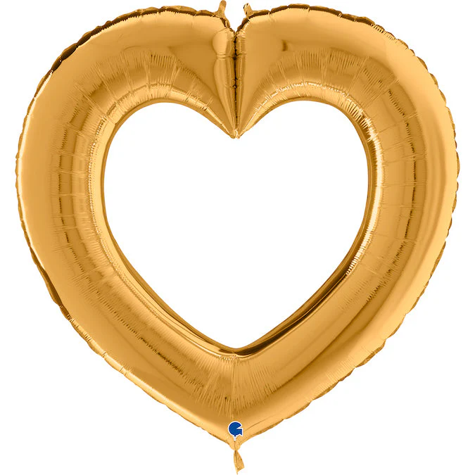41" Linky Heart Gold Foil Balloon