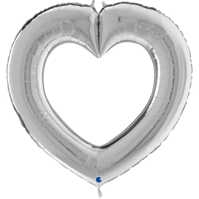 41" Linky Heart Silver Foil Balloon