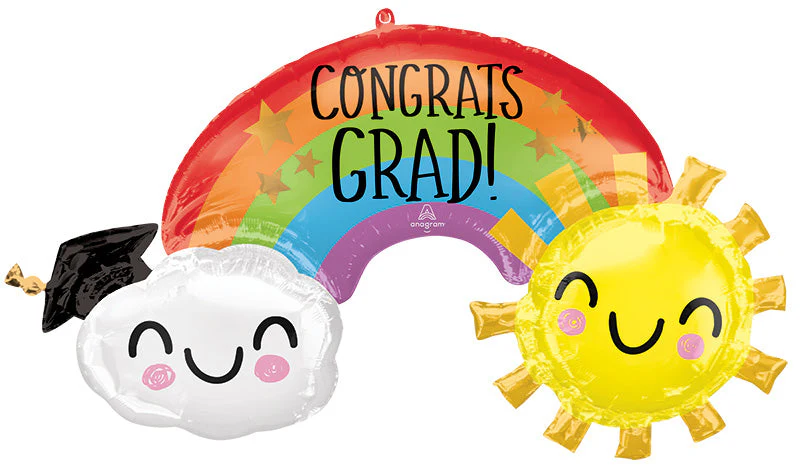 41" SuperShape Congrats Grad Rainbow Foil Balloon