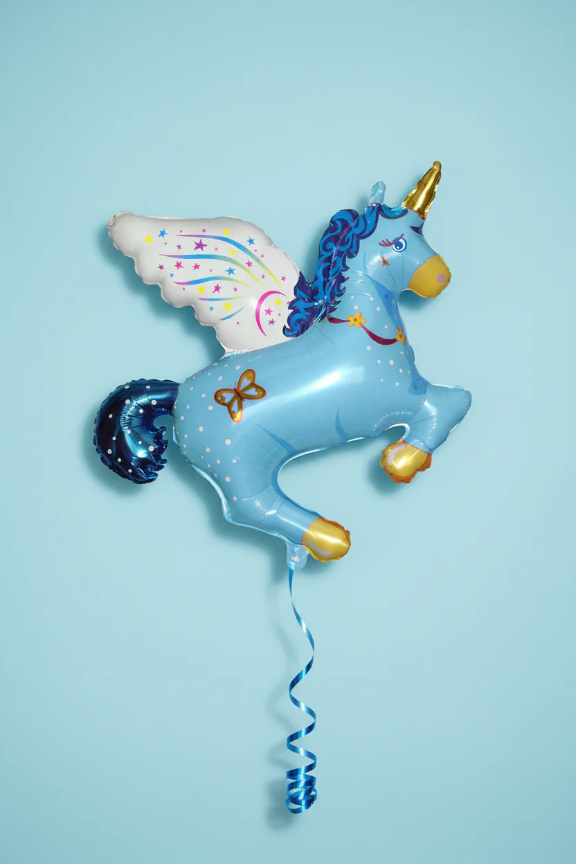 43" Magical Unicorn Blue Balloon - Image 2