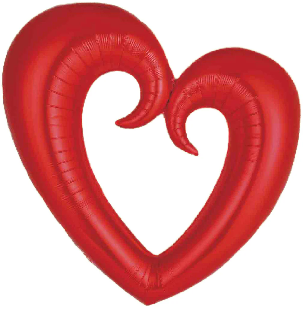 43" Metallic Red Open Heart Foil Balloon
