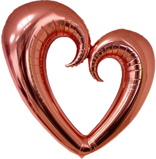43" Rose Gold Open Heart Foil Balloon