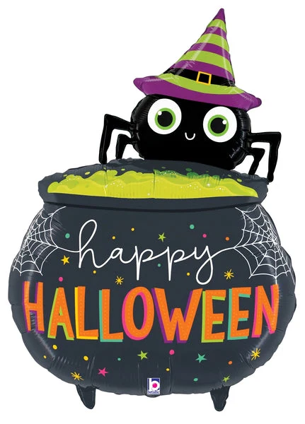 44" Foil Shape Halloween Spider Cauldron Foil Balloons
