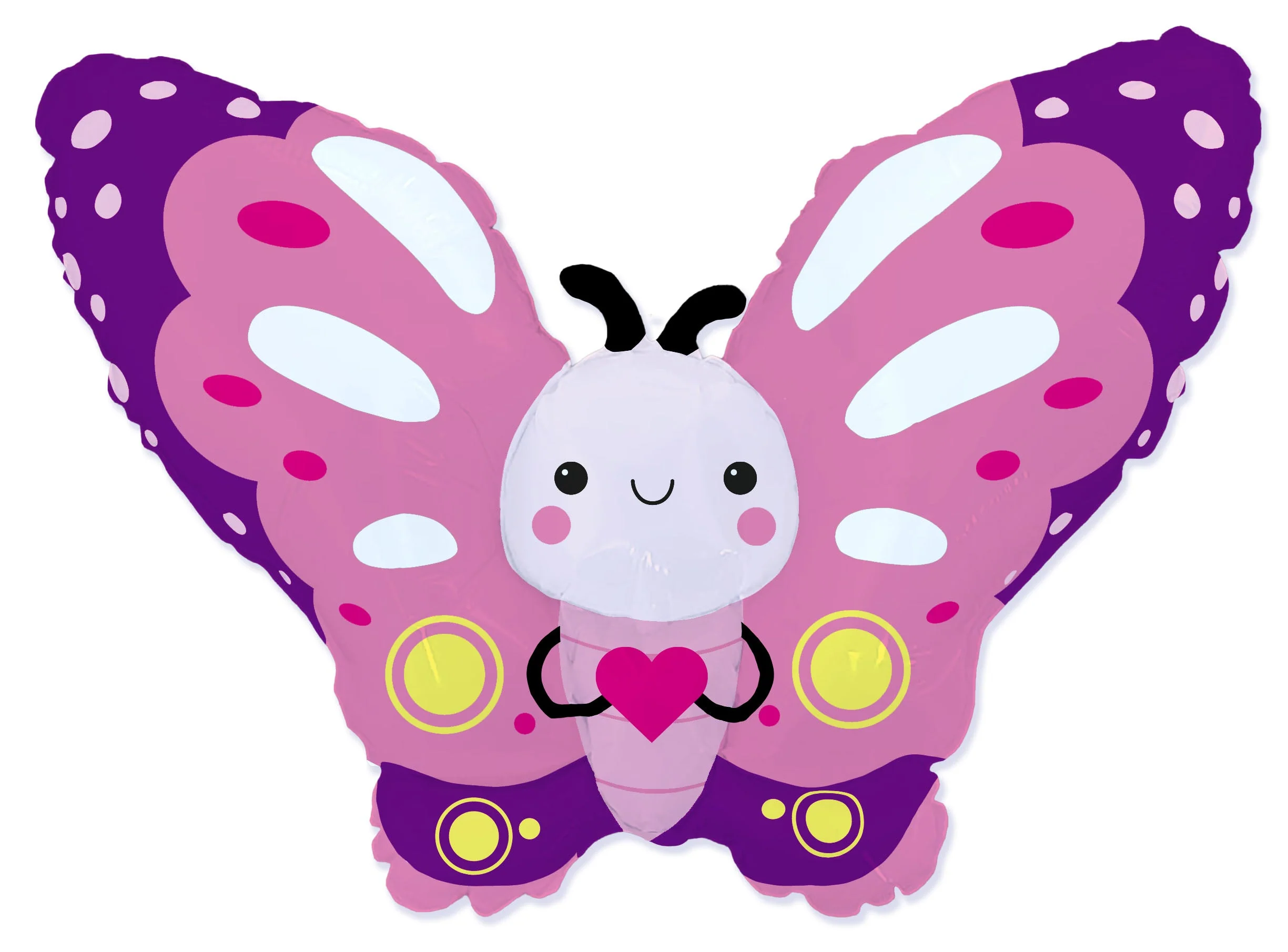 44" Cute Butterfly Pink Foil Balloon