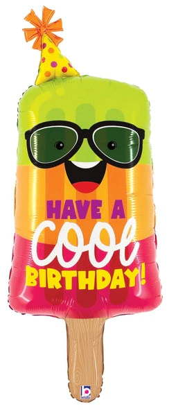 45" Foil Shape Cool Birthday Popsicle Foil Balloon