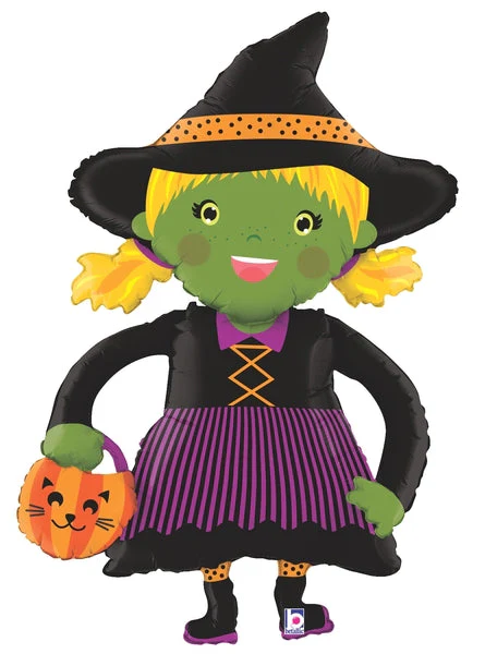 45" Foil Shape Linky Witch Balloon