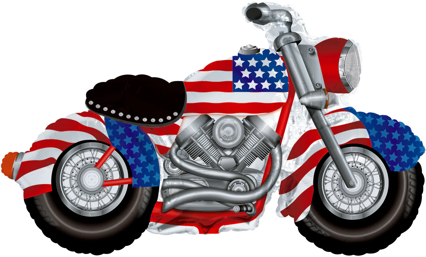 47" X 27" Patriotic USA Motorcycle Shape Balloon