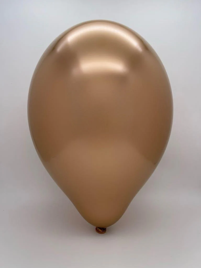 5" Cattex Titanium (Chrome/Mirror) Copper Latex Balloons (100 Per Bag) - Image 2
