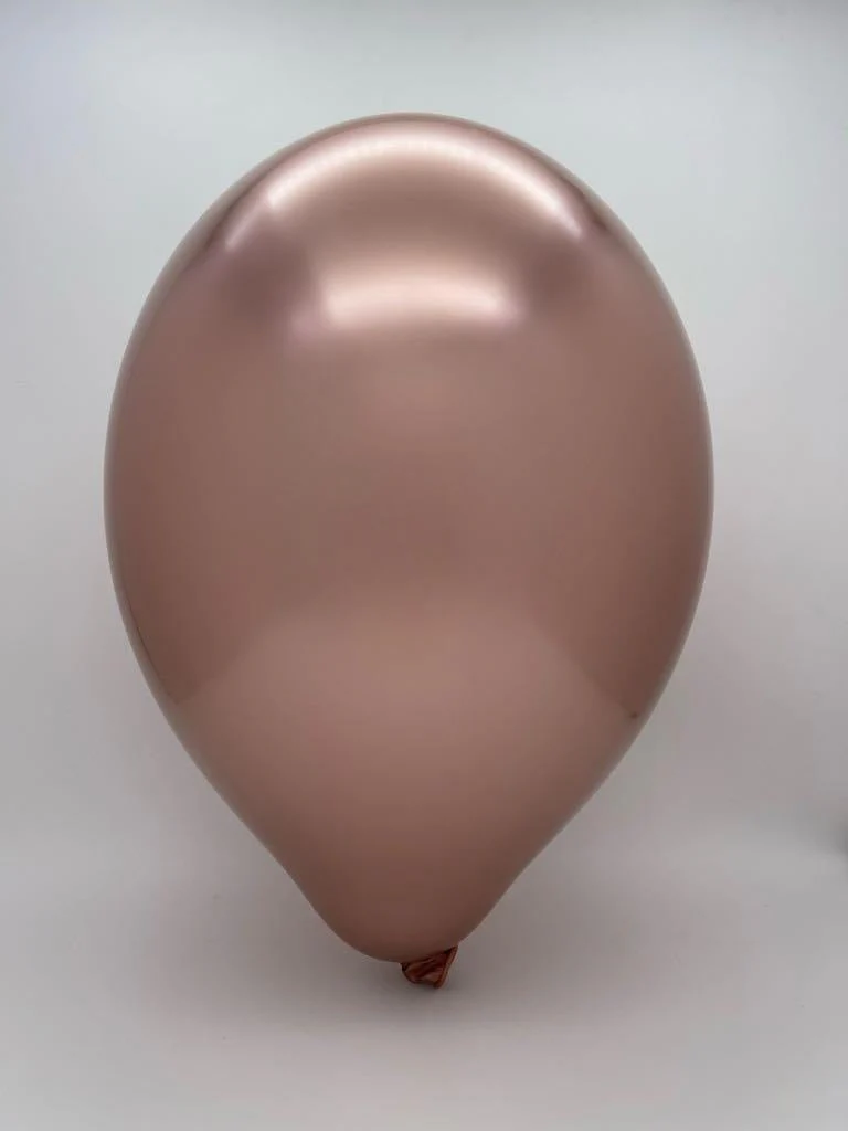 5" Cattex Titanium (Chrome/Mirror) Rose Gold Latex Balloons (100 Per Bag) - Image 2