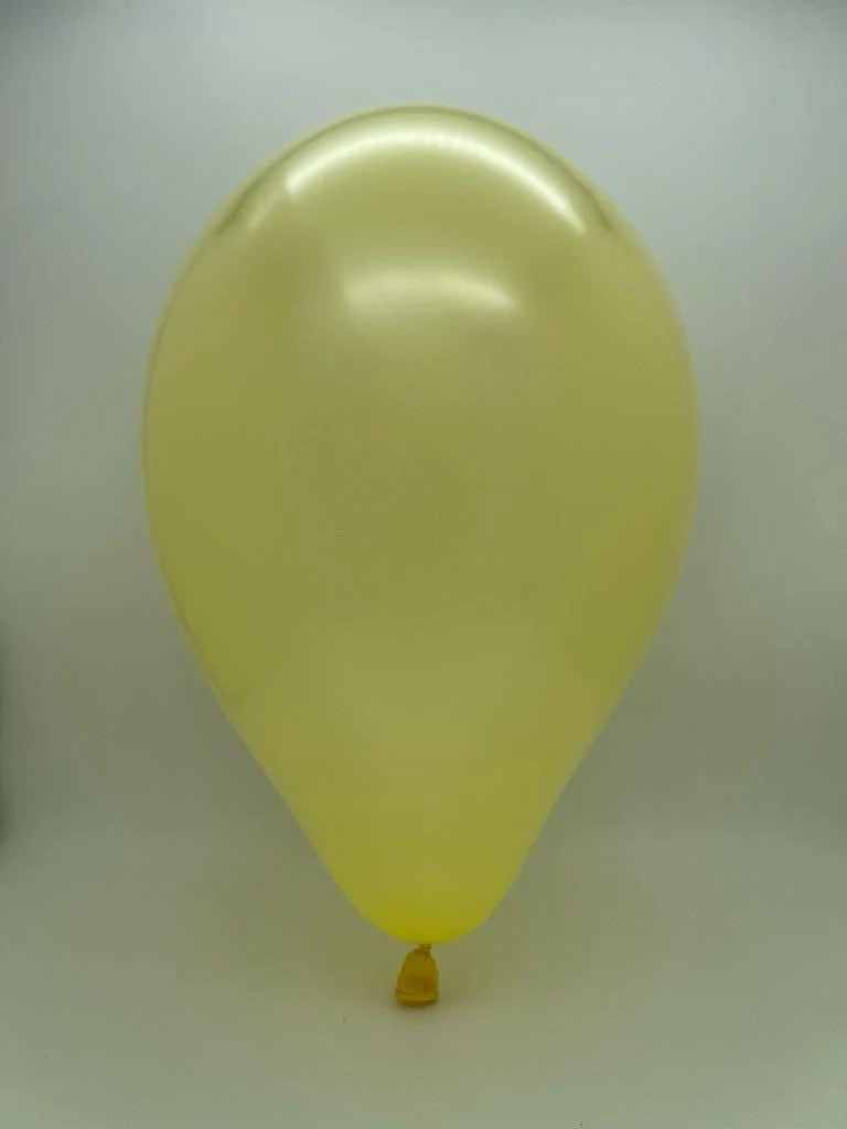 5" Gemar Latex Balloons (Bag of 100) Metallic Baby Yellow - Image 2