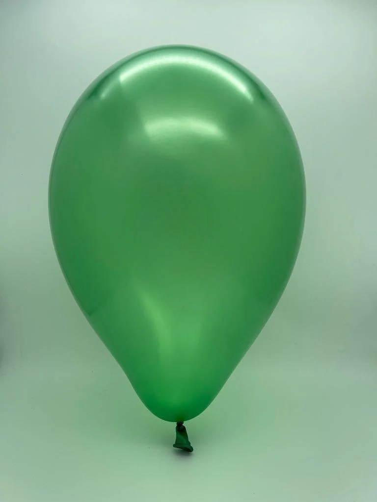 5" Gemar Latex Balloons (Bag of 100) Metallic Green - Image 2