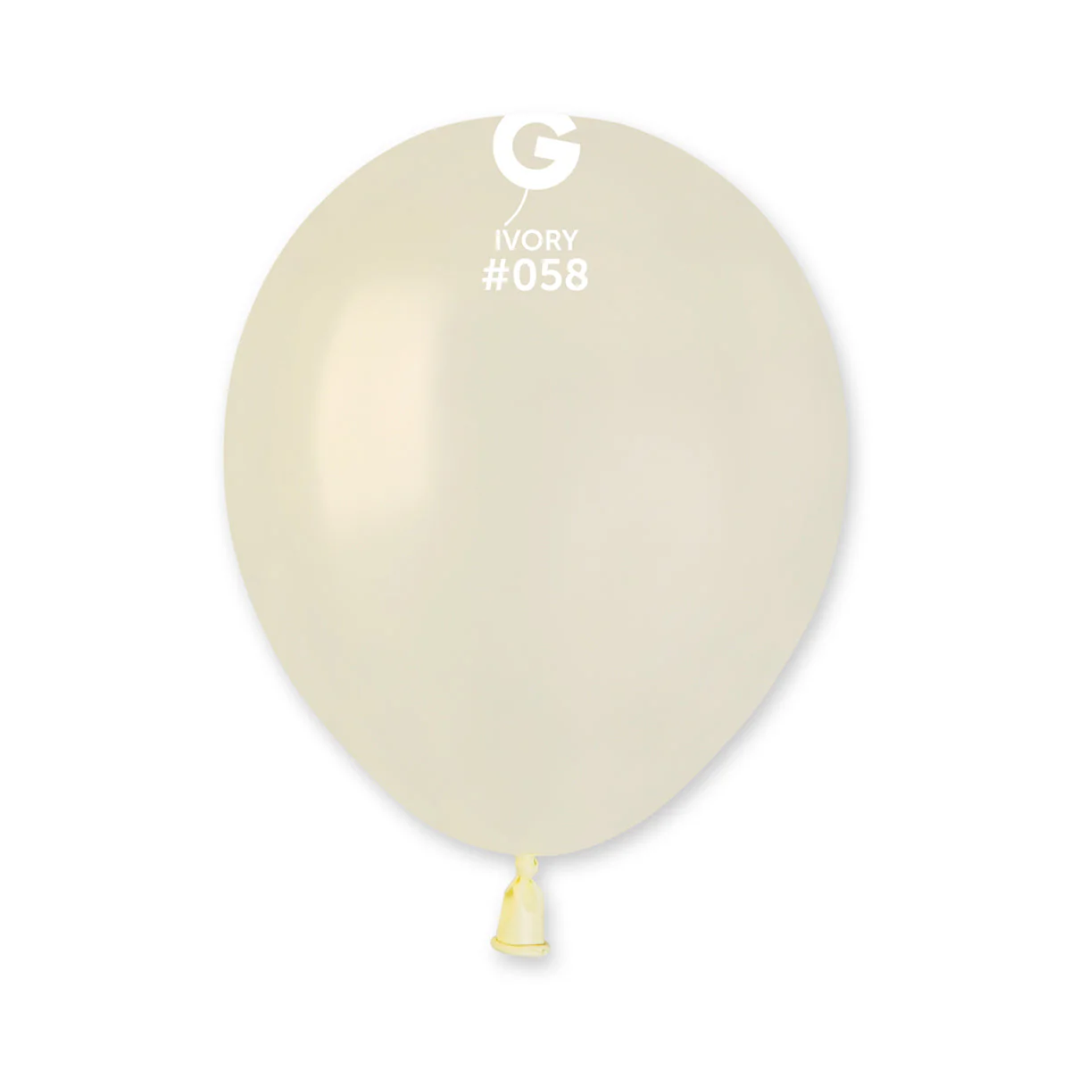 5" Gemar Latex Balloons (Bag of 100) Metallic Ivory