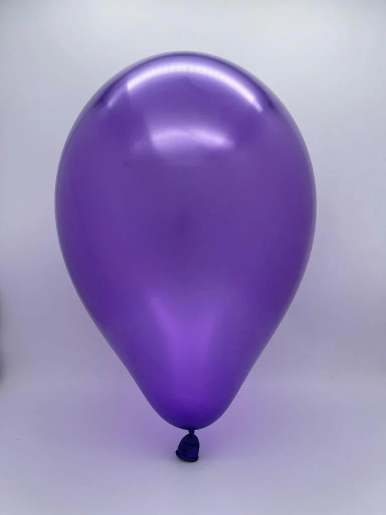 5" Gemar Latex Balloons (Bag of 100) Metallic Purple - Image 2