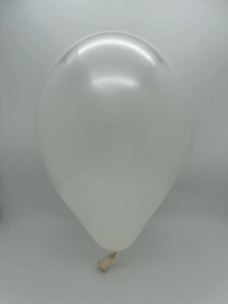 5" Gemar Latex Balloons (Bag of 100) Metallic White - Image 2