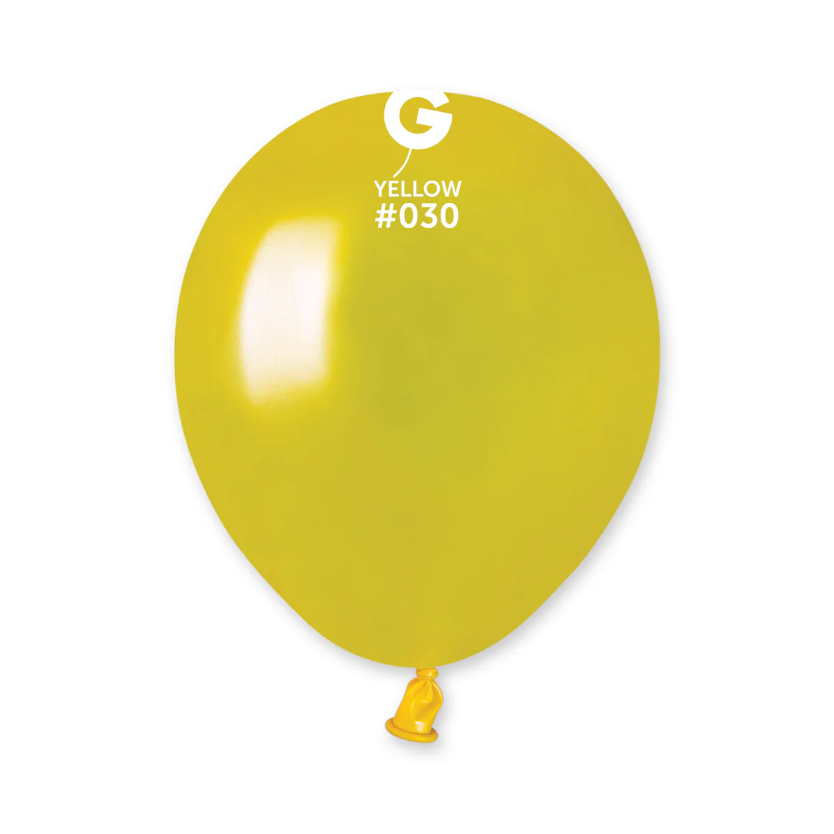 5" Gemar Latex Balloons (Bag of 100) Metallic Yellow