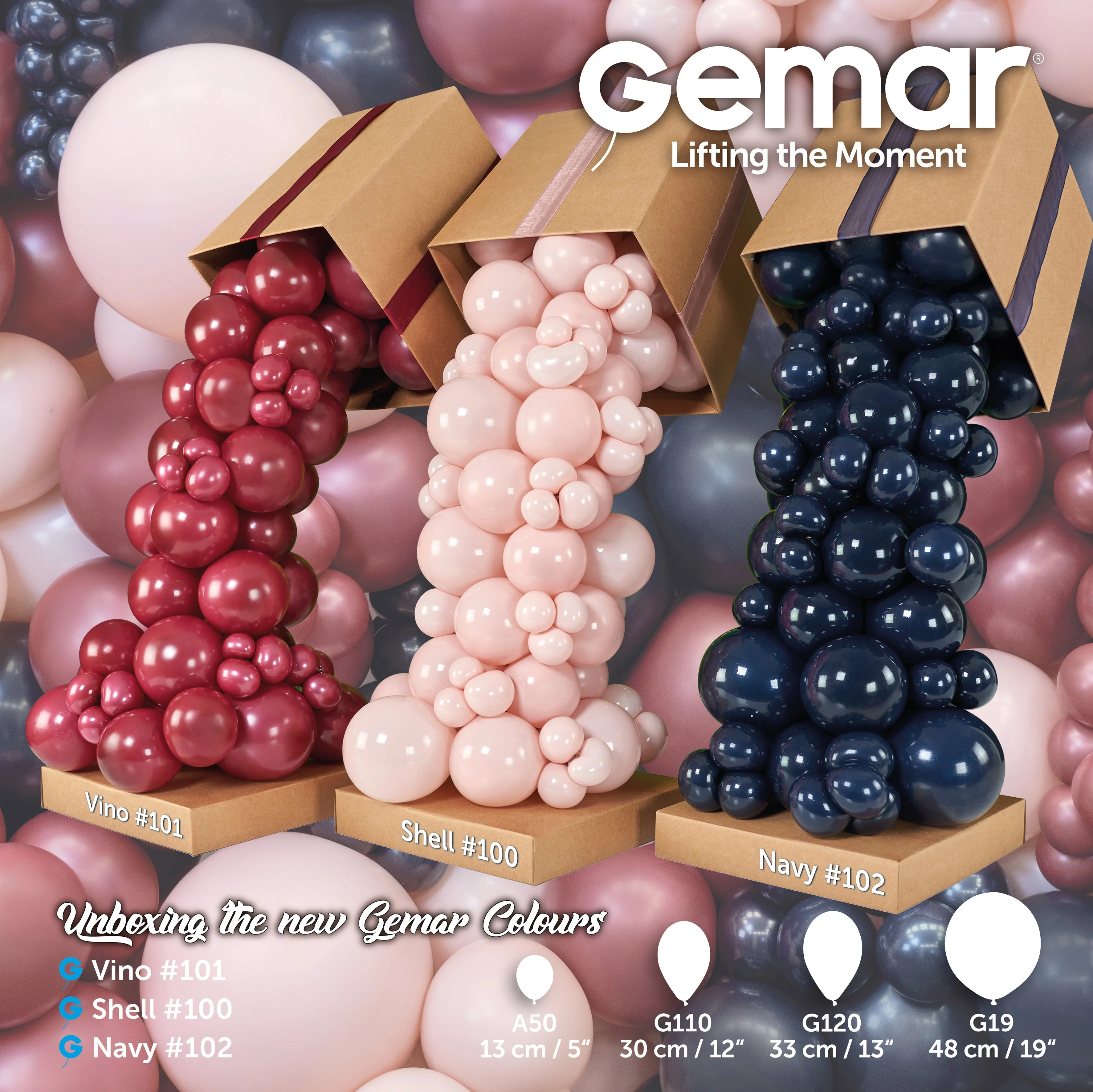 5" Gemar Latex Balloons (Bag of 100) Standard Shell - Image 2