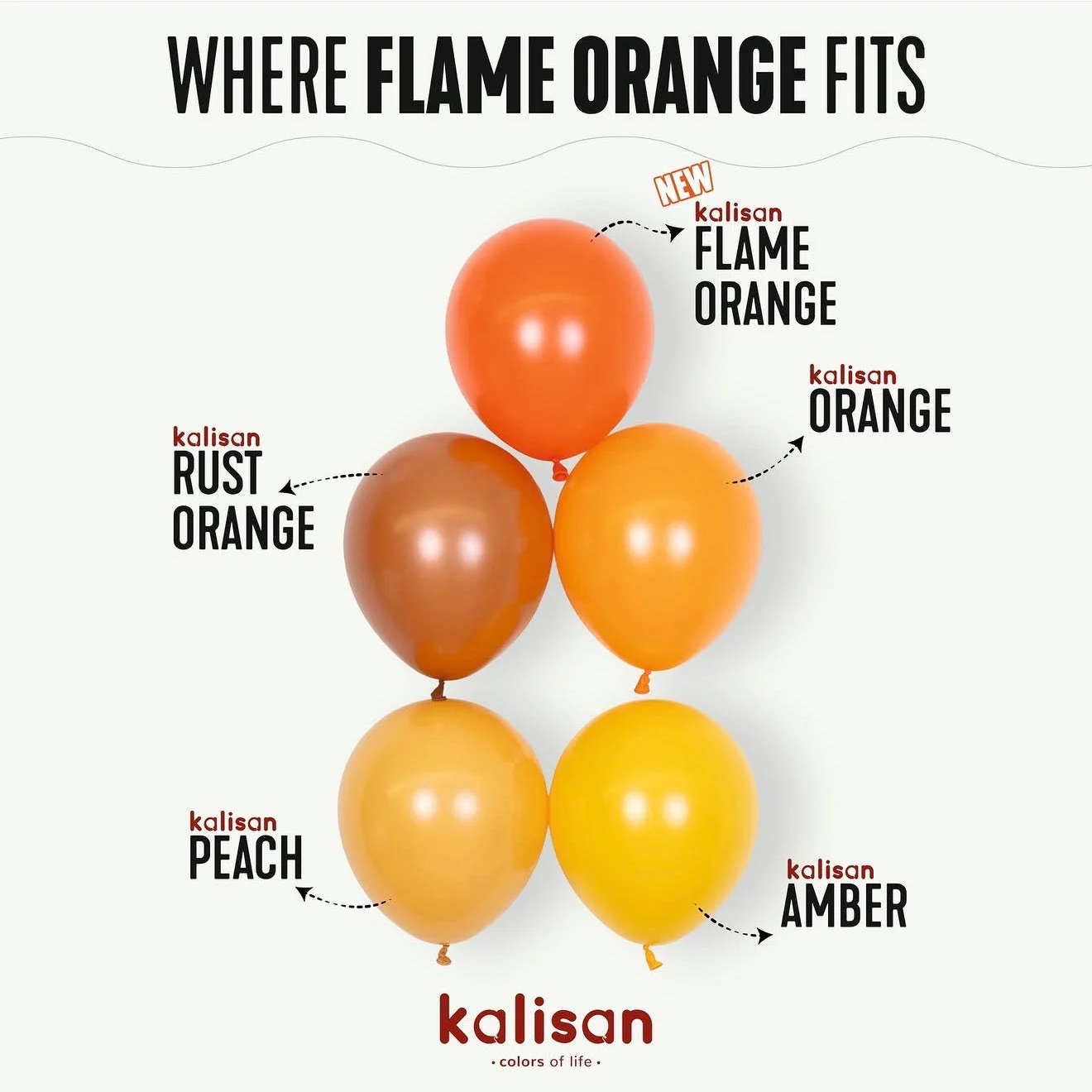 5" Kalisan Latex Balloons Standard Flame Orange (50 Per Bag) - Image 3