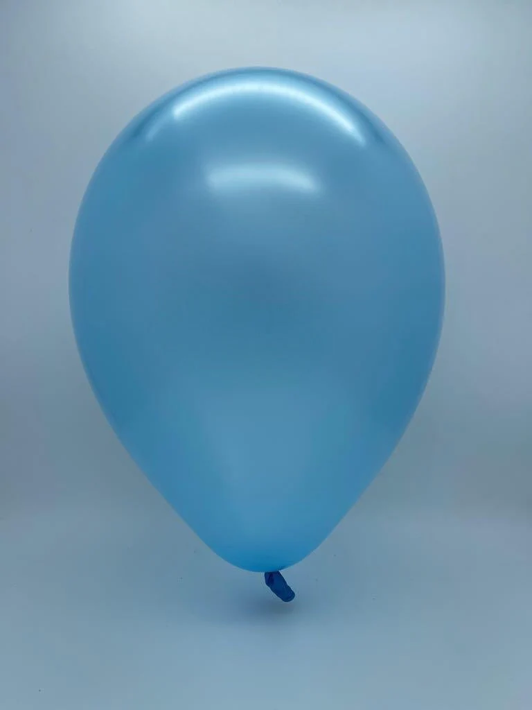 5" Metallic Azure Decomex Latex Balloons (100 Per Bag) - Image 2