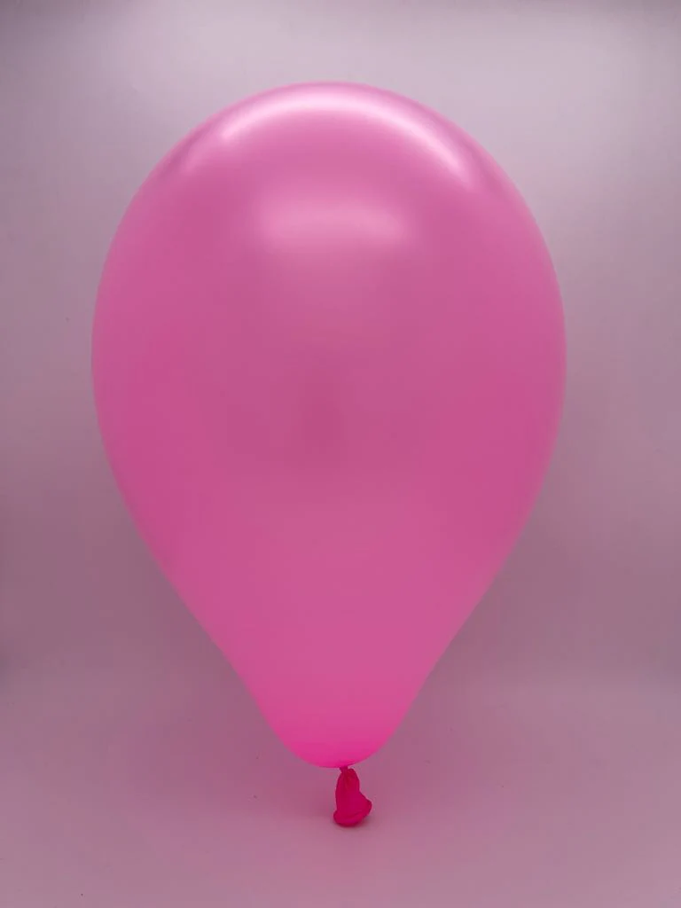 5" Metallic Hot Pink Decomex Latex Balloons (100 Per Bag) - Image 2