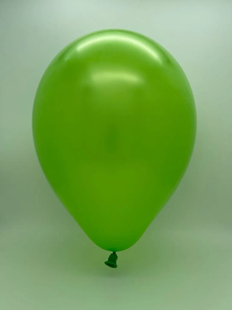 5" Metallic Light Green Decomex Latex Balloons (100 Per Bag) - Image 2