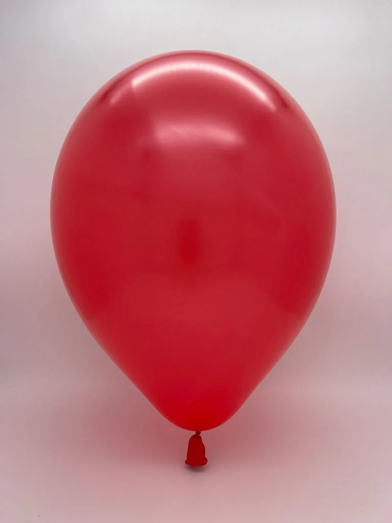 5" Metallic Red Decomex Latex Balloons (100 Per Bag) - Image 2