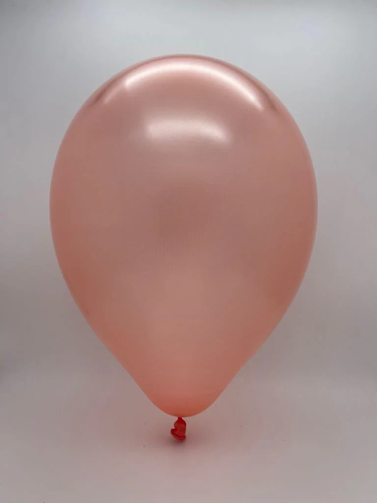 5" Metallic Rose Gold Decomex Latex Balloons (100 Per Bag) - Image 2