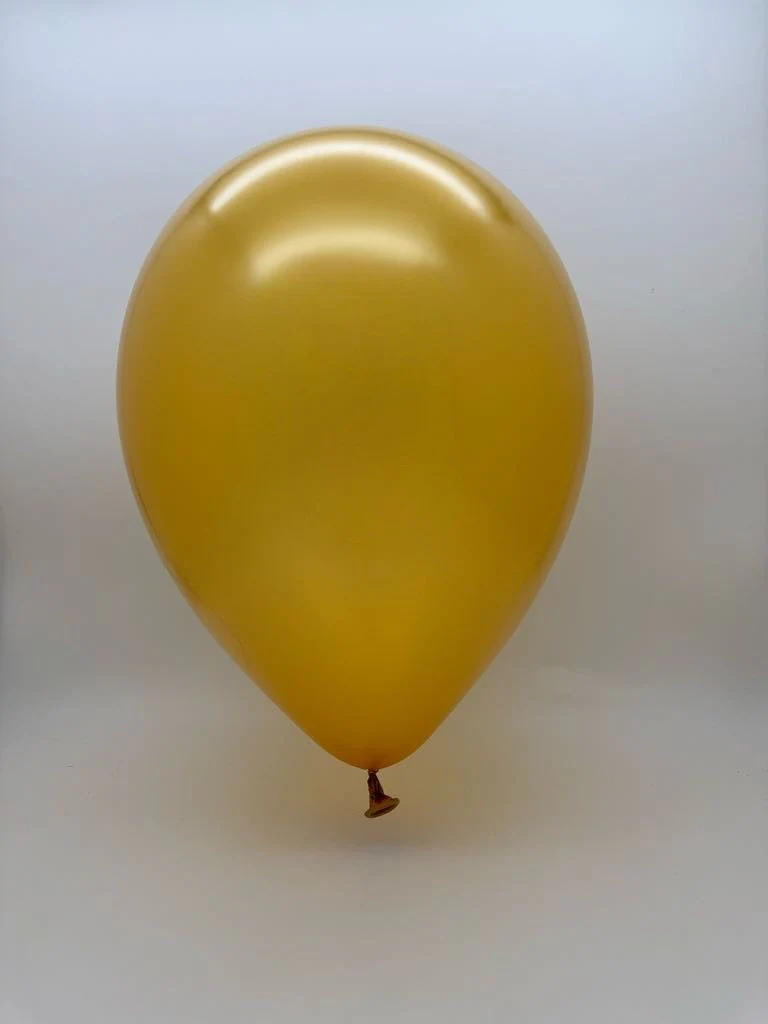 5'' Balloonia Latex Balloons Professional Line Metallic Gold (100 Per Bag) - Image 3