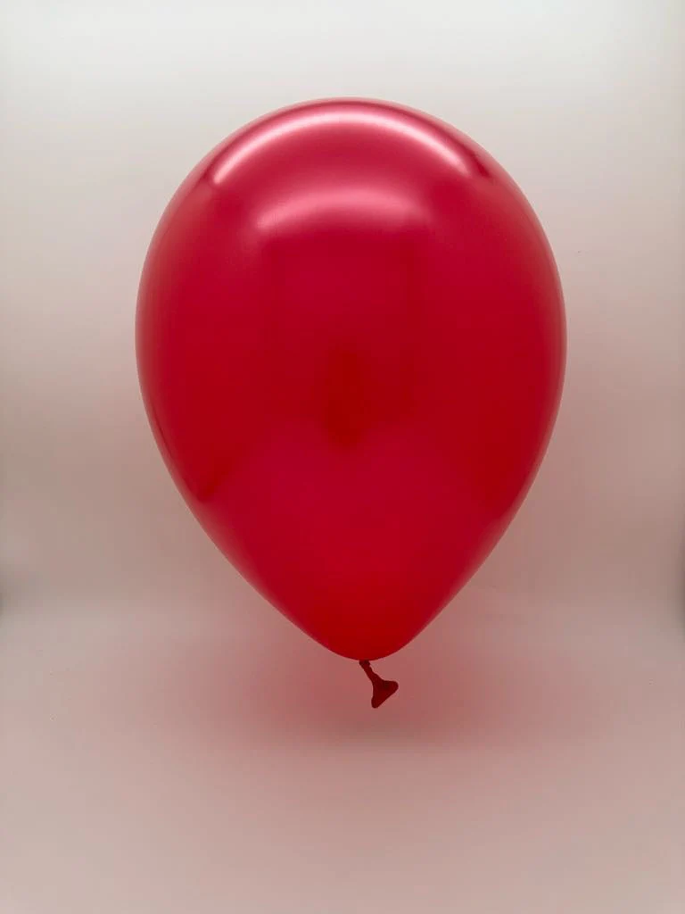 5'' Balloonia Latex Balloons Professional Line Metallic Red (100 Per Bag) - Image 2