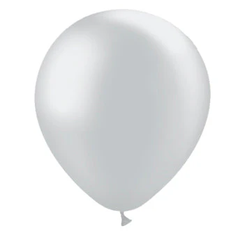 5'' Balloonia Latex Balloons Professional Line Metallic Silver (100 Per Bag) - Image 4