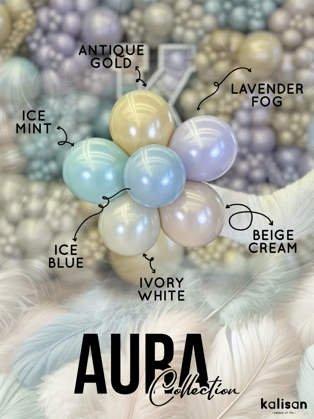 5" Kalisan Brand Latex Balloons Aura Ice Mint (50 Per Bag) - Image 12