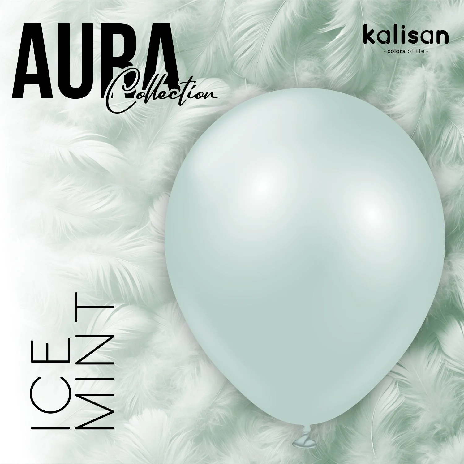 5" Kalisan Brand Latex Balloons Aura Ice Mint (50 Per Bag) - Image 4