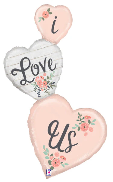 50" Rustic I Love Us Foil Balloon