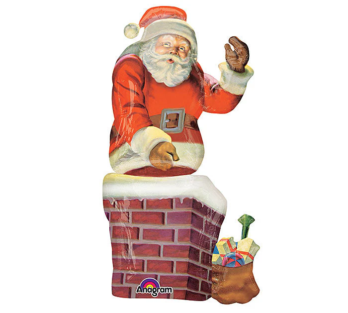 53" Giant Multi-Balloon Santa and Chimney Packaged