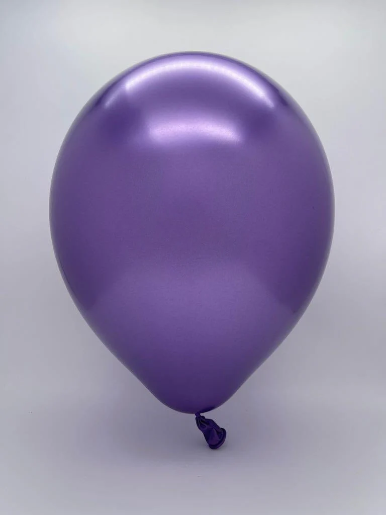 5" Decomex Luster Latex Balloons (50 Per Bag) Purple - Image 2