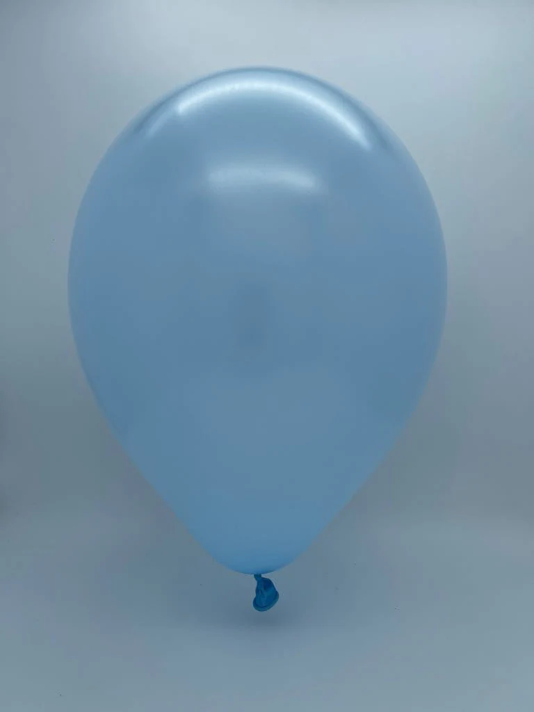 6" Metallic Light Blue Decomex Linking Latex Balloons (100 Per Bag) - Image 2