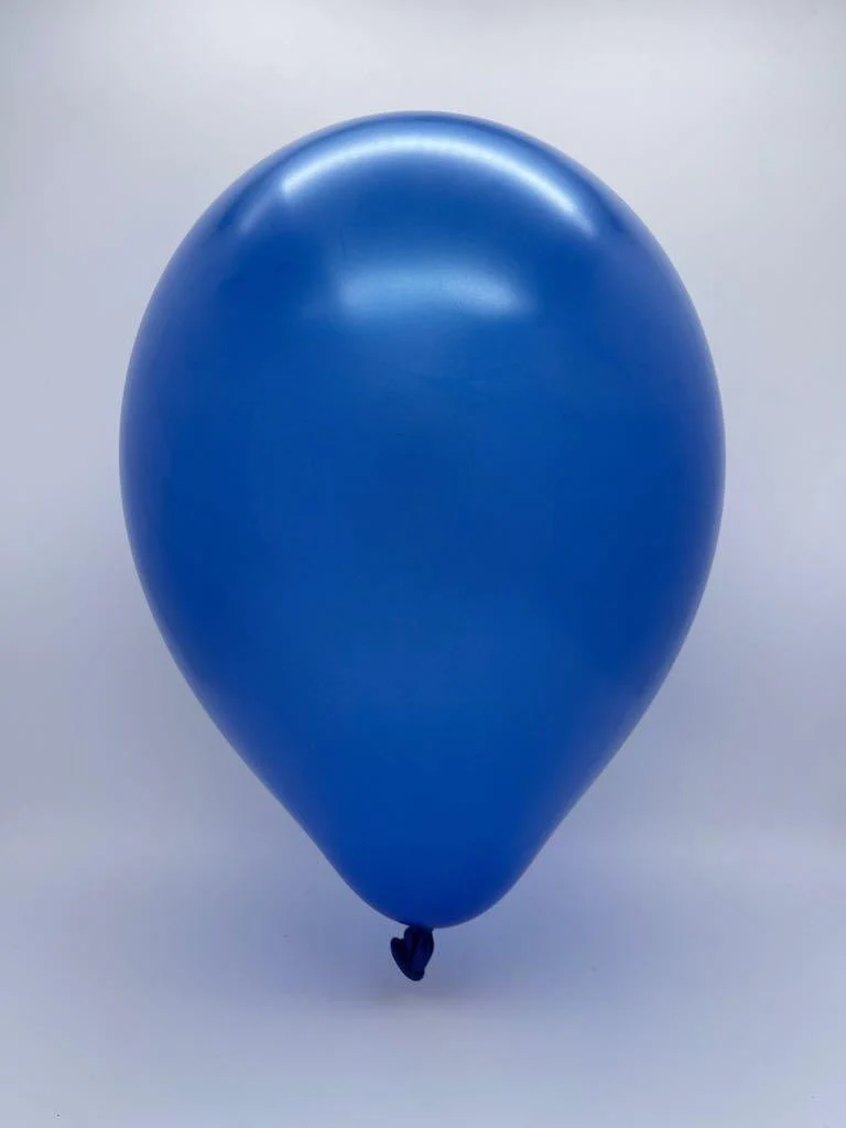 6" Metallic Naval Blue Decomex Linking Latex Balloons (100 Per Bag) - Image 2