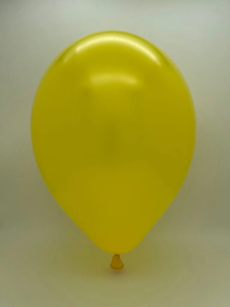 6" Metallic Yellow Decomex Linking Latex Balloons (100 Per Bag) - Image 2