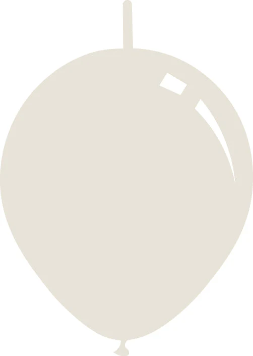 6" Deco Dusty White Decomex Linking Latex Balloons (100 Per Bag)