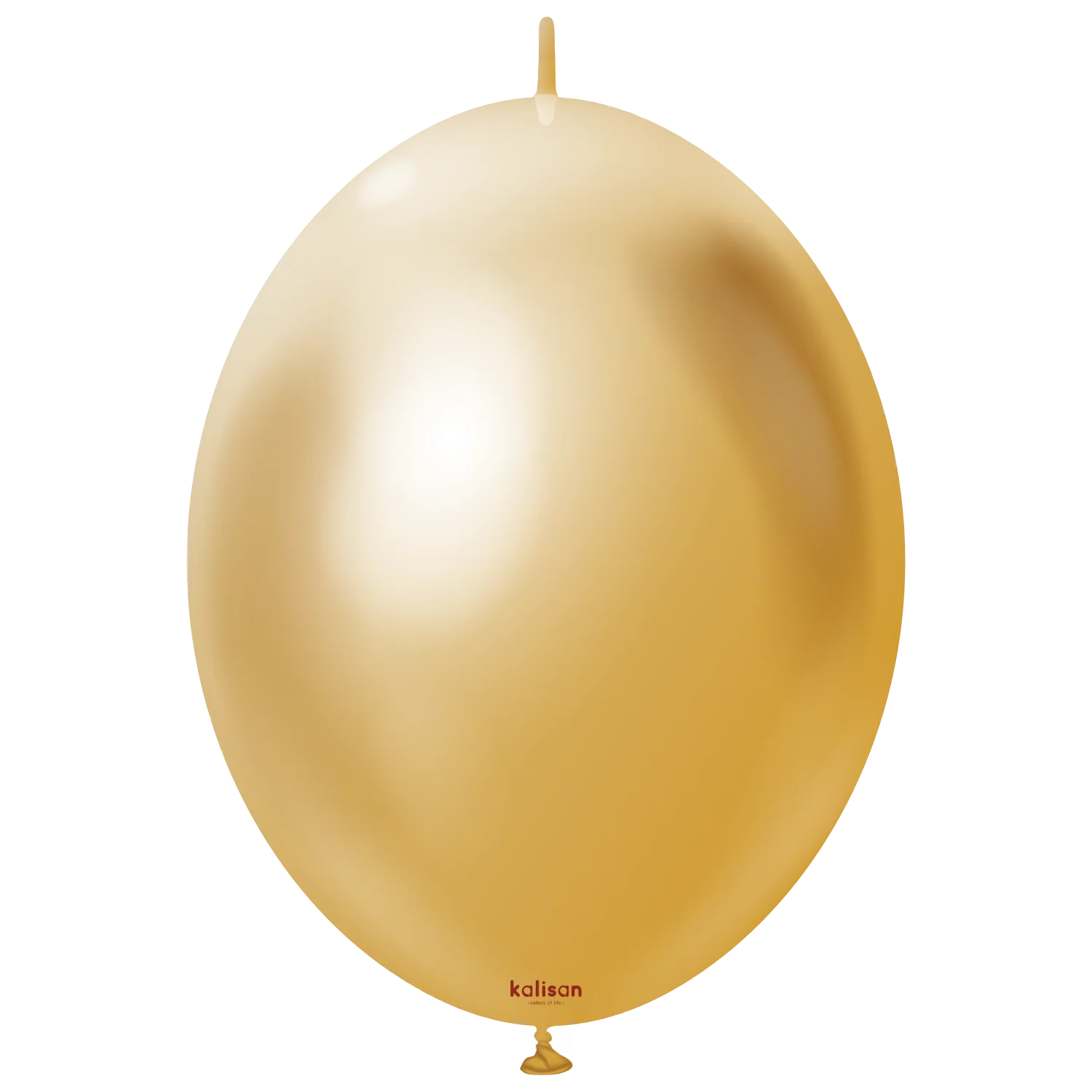 6" Kalisan Brand Linking Latex Balloons K-Link Mirror Gold (50 Per Bag)